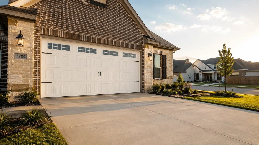 Garage door repair technician reviewing repair costs in Midland TX
